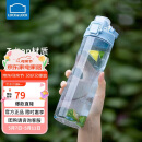 乐扣乐扣（LOCK&LOCK）人鱼线塑料运动水杯夏天便携水壶带刻度提手男女水杯子700ML蓝色