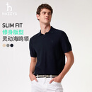 哈吉斯（HAZZYS）男装 2025夏季新款简约上衣休闲翻领短袖POLO针织衫男ABYZD0CAX11 藏青色NV L （175/96A 48）