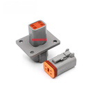 DT04-12PA-L012 2-12孔德驰型防水连接器带固定法兰配端子DT06-4S 4孔公母全套 配端子