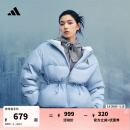 adidas暖「芯」科技600蓬运动保暖连帽鸭绒羽绒服女阿迪达斯官方 蓝色 M