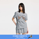 RE'VAN芮范2025夏季新品设计师款趣味灰色T恤短裙套装RL32403201 灰色 S /36