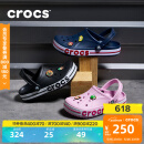 卡骆驰crocs洞洞鞋贝雅卡骆班轻便耐磨一脚蹬休闲鞋|205089 黑色/白色-066 41 /42(260mm)