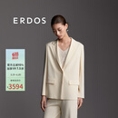 ERDOS 春夏桑蚕丝西服宽松修身显瘦翻领商务通勤休闲女西装外套 香草白 155/80A/S