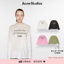 Acne Studios 男女同款 做旧1996印花宽松落肩长袖T恤上衣CL0197 灰白色 XS