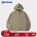 FILA FUSION斐乐潮牌女子连帽卫衣2025春季新款休闲宽松针织上衣 豆青褐-BN 160/80A/S