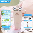 STANLEY巨无霸吸管杯水杯保温杯大容量不锈钢杯子车载办公887ML-晶粉色