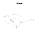 YVMIN尤目植绒熊装饰眼镜设计师款新品生日纪念日礼物 银色宝石吊坠预订