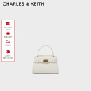 CHARLES&KEITH金属扣带凯莉包婚包手提单肩包包女包生日母亲节礼物CK2-50270880 Cream奶白色 S