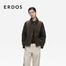 ERDOS 25秋冬通勤猎装夹克中性风休闲短外套女棉服外套 褐绿 S 160/80A