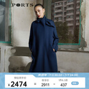 PORTS宝姿女装长袖短大衣LL9C019LWF063 丹宁蓝 S (4)