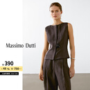 Massimo Dutti折扣升级2025女装高智感OL通勤风圆领西装背心06060665 茄紫色 XS (165/84A)
