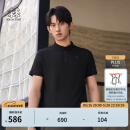 KOLON SPORT/可隆速干POLO 男士吸湿小翻领抗菌户外运动印花短袖 LHPT5MTT31-BK 黑色 XL 180/100A