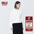 无印良品（MUJI）女式 紧密编织 运动衫 女士 女款 卫衣 圆领短款春季女装 上衣 白色 M （ 160/84A）