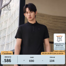 KOLON SPORT/可隆速干POLO 男士吸湿小翻领抗菌户外运动印花短袖 LHPT5MTT31-BK 黑色 XL 180/100A