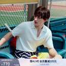 TOMMY HILFIGER【纯色肌理感】25夏季男纯棉通勤POLO衬衫领短袖针织衫04331 米白色YBI L （推荐：150-165斤）