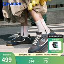 FILAFUSION斐乐女子薄底鞋2025夏季银色板鞋网面休闲运动德训鞋 黑曜石/鹪鹩灰-OW 37.5