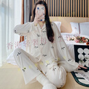 洛德顿 RUODEDUN月子服孕妇产后哺乳睡衣夏季薄款带胸垫喂奶专用家居服透气 小熊猫【带胸垫】 莫代尔 L(120-140斤)
