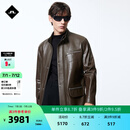金林德伯格（J.Lindeberg）商场同款春夏新款男士休闲时尚中长款外套羊皮皮衣524410003 LH0可可棕 S