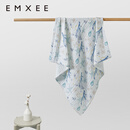 嫚熙（EMXEE）婴儿纱布浴巾纯棉吸水洗澡包裹包巾 【6层】海底空间110cm