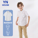 衣诺坊儿童衬衫短袖白色演出服西服衬衣夏款T恤  短袖：白色衬衫 130CM