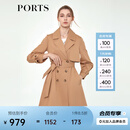 PORTS宝姿春夏款双排扣女装风衣ALM8T004KWD051 卡其色-1 XS (2)