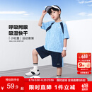 左西男童夏装套装2025新款儿童短袖套装夏季速干运动两件套 蓝色 140