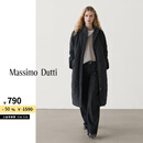 Massimo Dutti折扣升级2025女装休闲潮流菱形纹绗缝棉服大衣长款外套06704954 黑色 S (CN 170/88A)