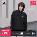 adidas休闲加厚毛圈连帽卫衣套头衫男女秋冬阿迪达斯官方轻运动   黑色   L