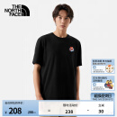 北面（The North Face）短袖T恤情侣爱心山夏印花舒适透气户外新款|8CSY JK3/宇宙黑 L
