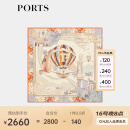 PORTS宝姿2024春夏女装新品复古文艺桑蚕丝斤丝绸大方巾围巾 咖啡色