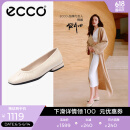 爱步（ECCO）单鞋女 倪妮同款羊皮一脚套方头浅口平底低跟鞋 安妮208553 石灰色20855301378 37