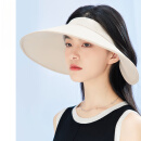 吴蚕里防晒帽女遮阳夏户外防紫外线大帽檐遮脸开车空顶透气太阳帽子 米色-赠送可拆卸防风绳 可调节(56-60cm)