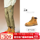 骆驼（CAMEL）增高工装靴男经典厚底马丁靴男 L14W307636 黄色 41