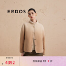 ERDOS【正反两穿】羊羔毛立领百搭保暖短款渐变女棉服外套 大地驼 165/84A/M