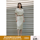 独束大码女装【黑标系列智性通勤】 通勤职场连衣裙2024夏季新款 卡其 XL (尺码：3)