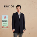 ERDOS 商务休闲翻领单排扣纯色男毛呢大衣 藏蓝 XL 180/100A