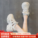 GUYN老爹鞋女厚底罗马凉鞋女夏季外穿配裙子镂空老爹鞋复古包头鞋子 白色 单层 34