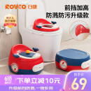 日康（rikang）儿童马桶 宝宝坐便器便盆加高前挡 PU软垫三合一功能 红色X2004-9