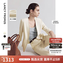 朗姿三醋酸西服外套职业装正装2025年夏季新款气质高级感白色西装 米白色 L