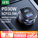 绿联车载充电器【销量NO1】点烟器超级快充转换器插头适用苹果16华为/小米一拖二