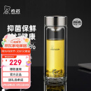 希诺双层玻璃杯抗菌隔热高档车载水杯男2025新款钛杯泡茶杯子XN-9103K