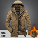 森马（Semir）冬装加厚加绒棉衣外套大码宽松可脱内胆保暖中长款棉服 卡其色(bc1358) M