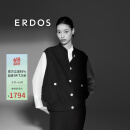 ERDOS 春夏廓形宽肩无袖时髦帅气棒球领时尚休闲女马甲外套 黑 L 165/88A