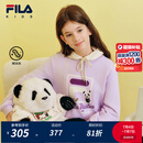 FILA【抗菌】斐乐儿童童装上衣2025年秋季新款男女童舒适套头卫衣 音波紫-VT 160