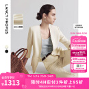朗姿三醋酸西服外套职业装正装2025年夏季新款气质高级感白色西装 米白色 S