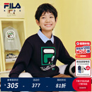 FILA【抗菌】斐乐儿童童装上衣2025年秋季新款男女童舒适套头卫衣 传奇蓝-NV 170