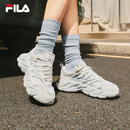 斐乐（FILA）官方杨幂同款女鞋蕨草鞋2代老爹鞋2025夏季新款透气休闲鞋运动鞋 白中白/亮灰-AB 37.5