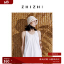 致知周六上新 步月 遮阳帽子25夏新款休闲度假时髦博主渔夫帽女 玉霜白 F