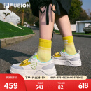 FILAFUSION 斐乐潮牌女鞋【章昊同款】帆布鞋2025新款女运动鞋滑板鞋 奶白/精灵绿-GG 38