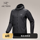 ARC'TERYX始祖鸟 INCENDO AIRSHELL HOODY 轻量 男子 风壳夹克 BLACK/黑色 M